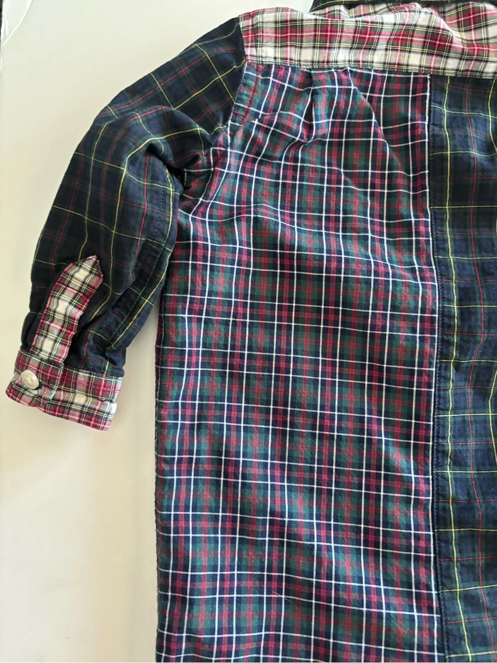 RALPH LAUREN Plaid Cotton Poplin Fun Coverall Polo Button Down Size 6 Months